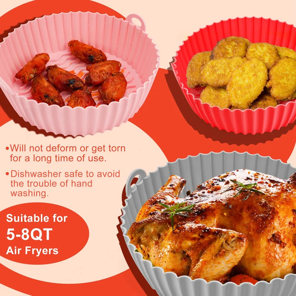 

4 шт. силиконовые вкладыши для фритюрницы многоразовый силиконовый горшок для фритюрницы, пергаментная бумага для выпечки