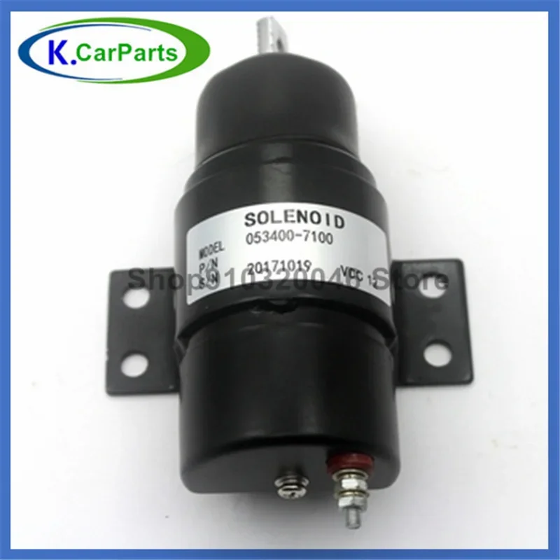 12V 053400-7100 Fuel Shutdown Solenoid Cut Off Solenoid 24V 053400-73500 For KATO Excavator HD800 HD900 HD250 HD450