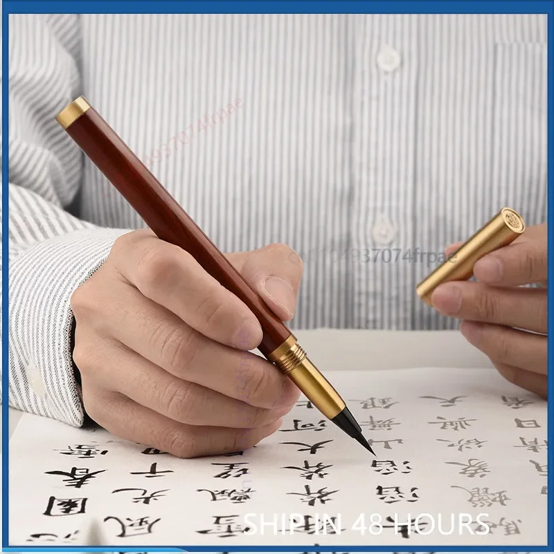 For Hongdian Wolf Hair Soft Tip Pen-Style Brush Refillable Portable For Small Script Copying Scripture Calligraphy Practice