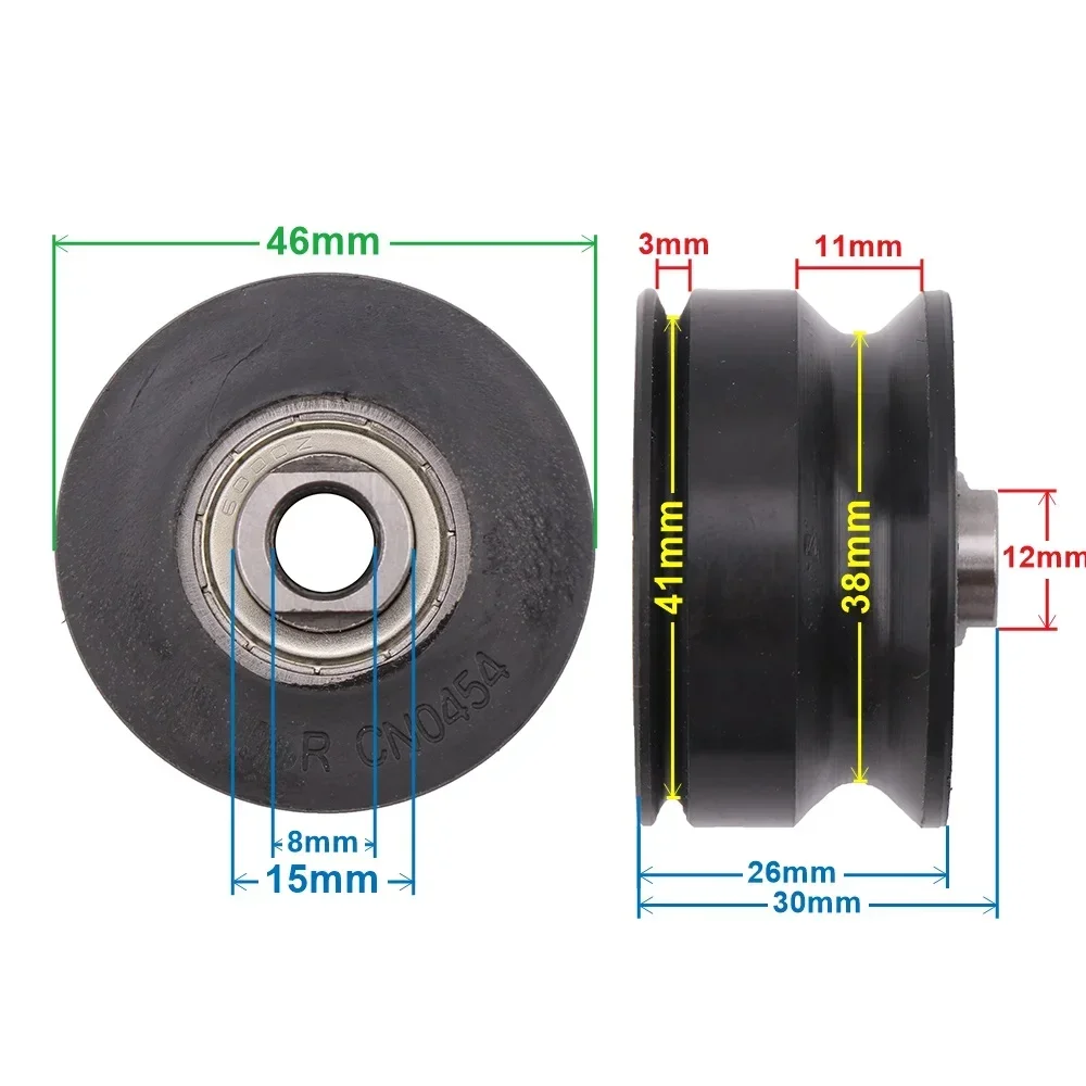 Подходит для дверцы лифта KONE, подвесное колесо, веревочный шкив, диаметр 46 мм, толщина 26 мм, CN0454, внутренний диаметр 8 мм, 1 шт.