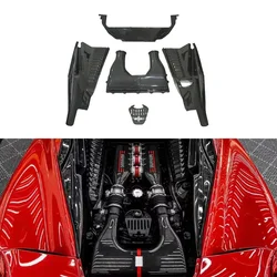 5 Pcs copertura di aspirazione della scatola dell'aria del veicolo in fibra di carbonio a secco per Ferrari 458 Italia soffietto della presa d'aria del motore in stile OEM accessori Auto