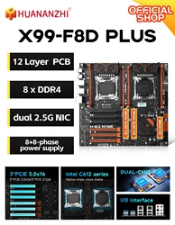 HUANANZHI X99 F8D PLUS LGA 2011-3 XEON X99 Motherboard support Intel Dual CPU E5 2640 2666 2670 2696 V3 V4 DDR4 RECC NVME RU