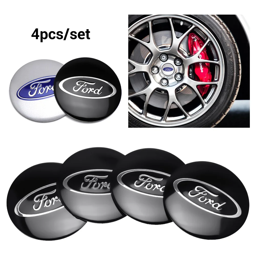 56mm Car Wheel Center Cover Hub Caps Badge Stickers For Ford ST mondeo Mk3 Mk4 Focus Mustang Foose  Kuga Tierra Fiesta Shelby