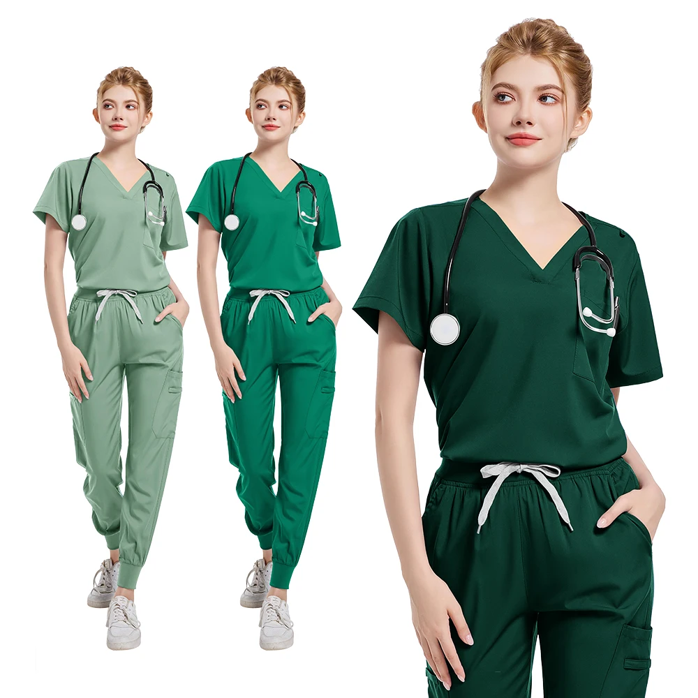 Hot Sale Medical Scrub Set Women Anti Wrinkle Washable Soft Hospital Uniform Nurse Uniform Women Scrubs Sets Medical Accessories