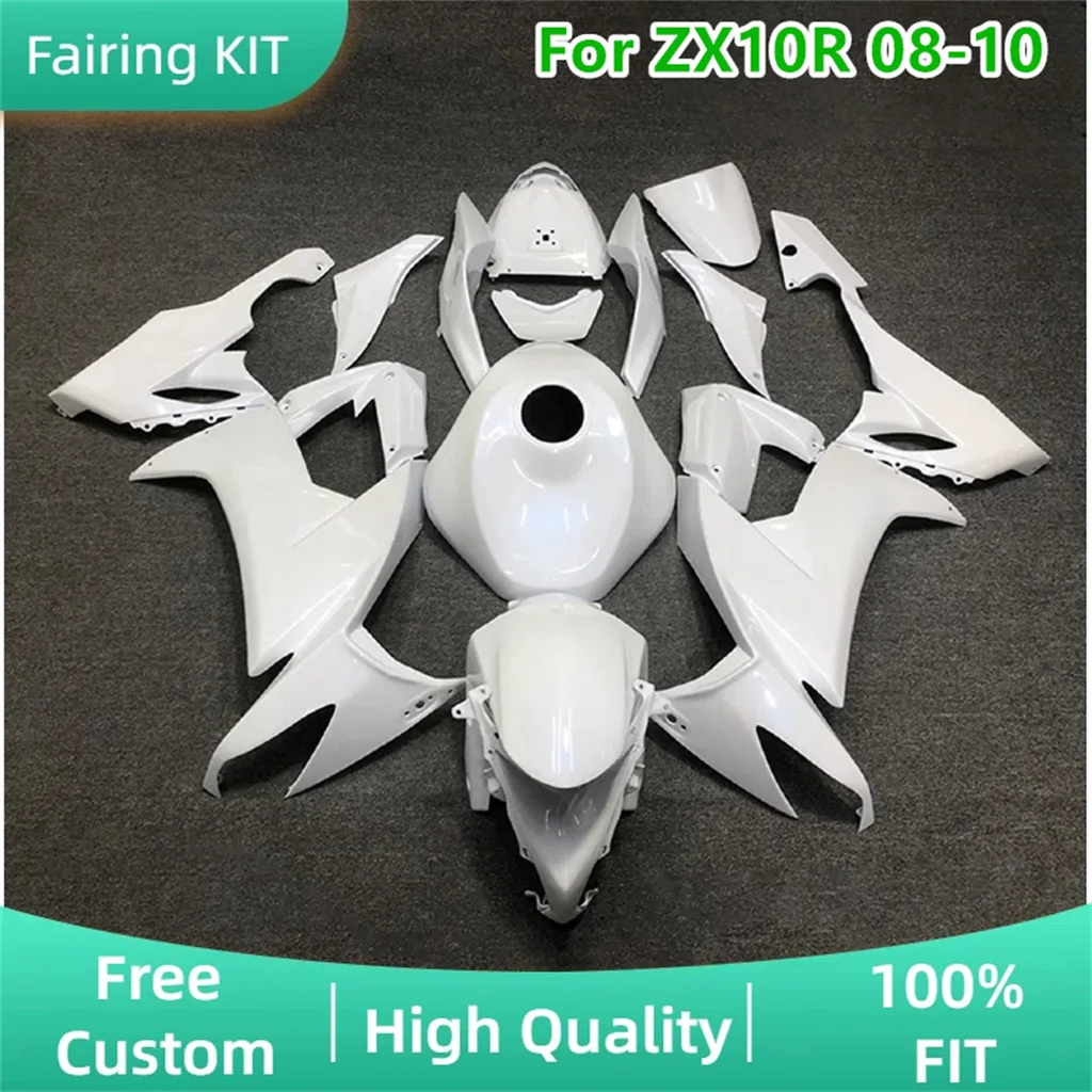 For Kawasaki 2008 2009 2010 ZX10R 08 09 10 ZX-10R ABS Plastic kit Prime Motorcycle Fairings set 100% Injection Mold Free Custom