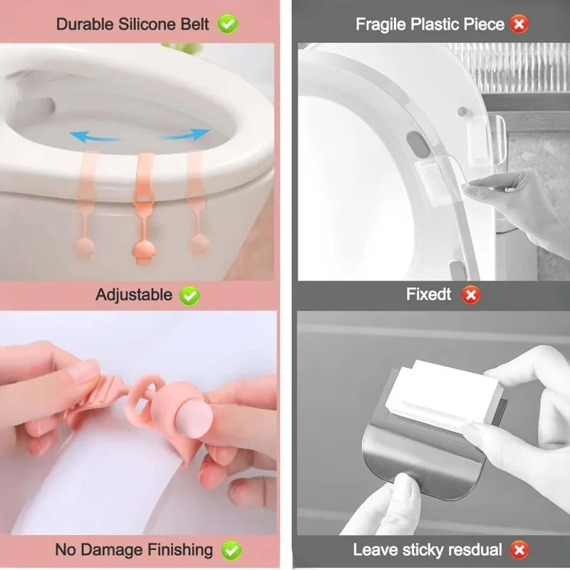 10Pcs Silicone Toilet Seat Lifter Sanitary No‑Touch Toilet Lid Lifting Handle Anti‑Dirty Bathroom Toilet Accessories