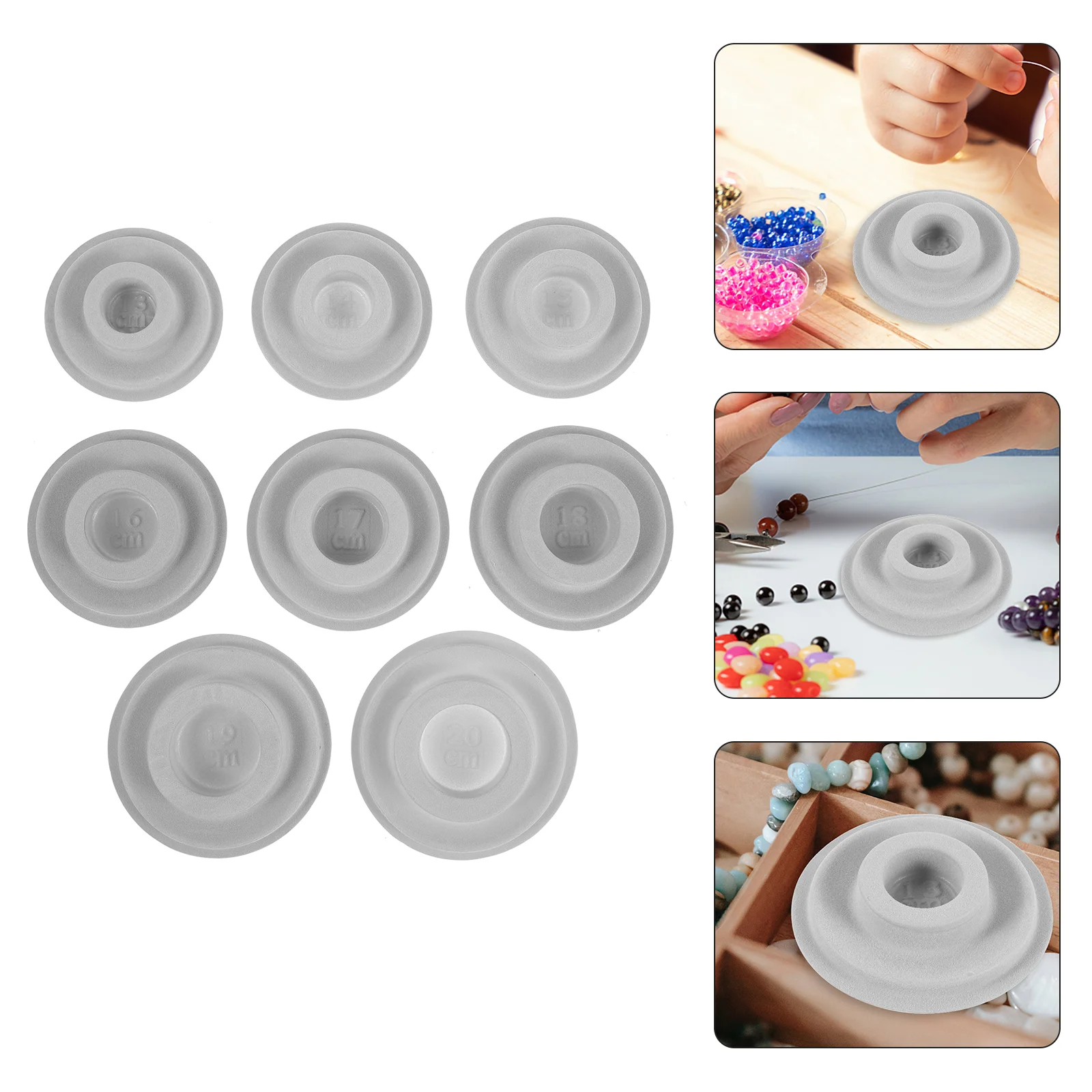 

8 Pcs PE Flocked Beaded Design Plate Bracelet Beading Board Jewelry Tray Necklace Making Flocking Bracelets