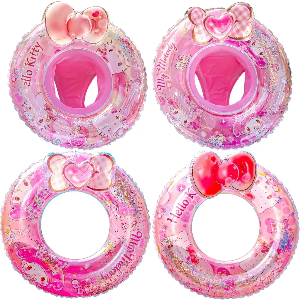 5-9 anos de idade sanrio brinquedo inflável crianças natação círculo braçadeira lomi melodia pvc grosso glitter praia festa decoração presente