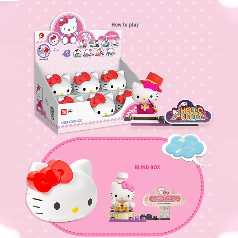 

Оригинальная коллекционная фигурка Sanrio Hello Kitty в закрытой упаковке, сборная кукла ручной работы, мультяшная модель, детская игрушка-головоломка, подарок на день рождения