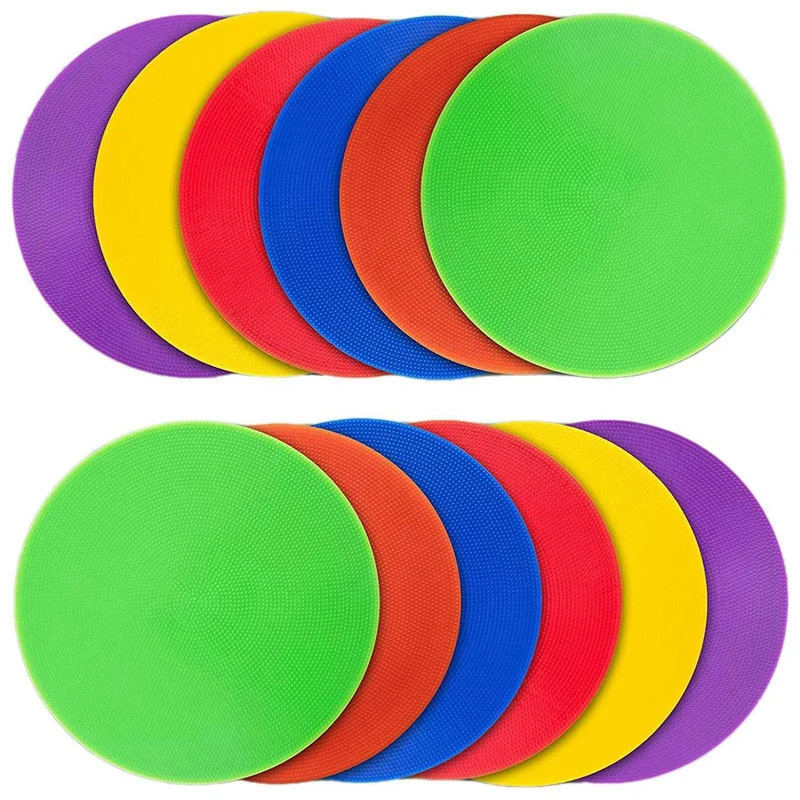 

36Pcs Colored Spot Marker Non-Slip Agility Markers Flat Cones Dots For Football Basketball Training Dance Practice