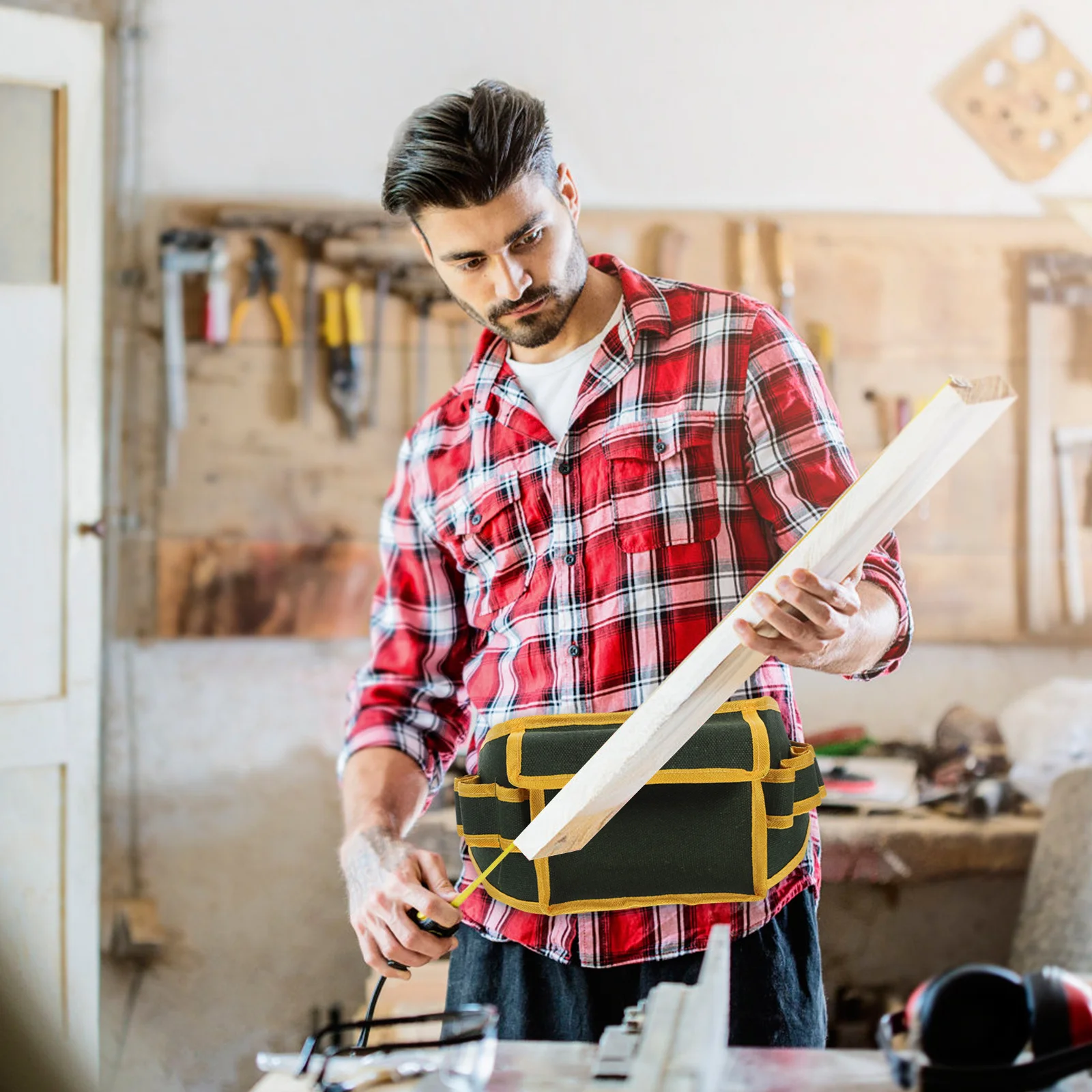 متعددة الوظائف كهربائي الخصر الأصفر أكسفورد القماش سعة كبيرة أداة حقيبة حامل الأكياس العمل فائدة الحقيبة