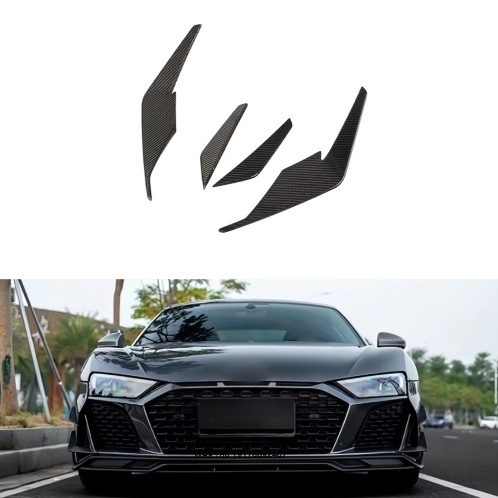 

New Front Wind Blade PK Style Dry Carbon Fiber Front Bumper Wind Blade Wind Blade Turbulence Suitable for R8