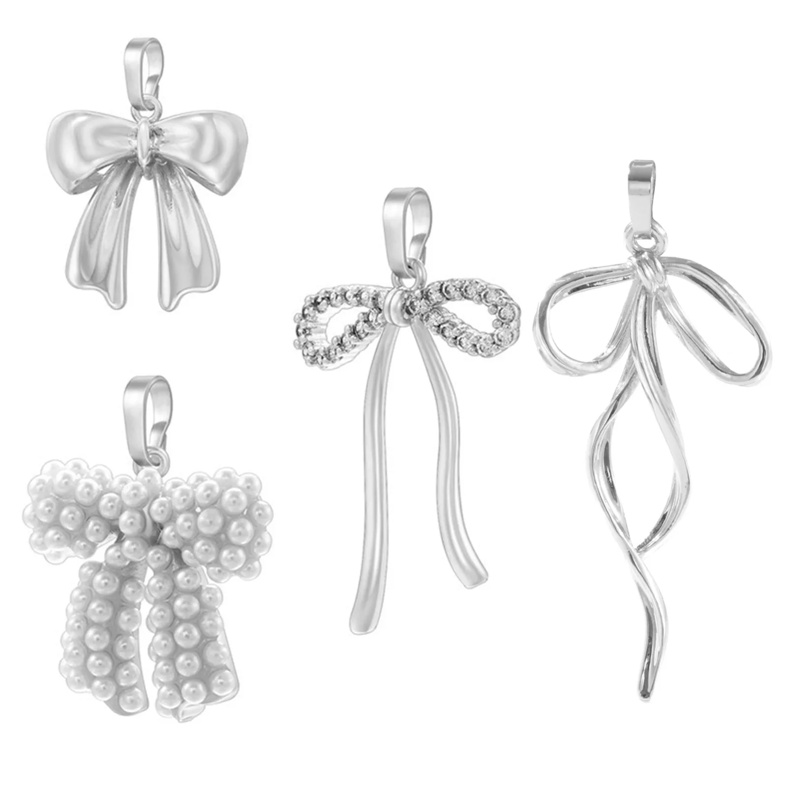 1pc Neue Messing Charme Mehrfarbige Bowknot 3D Acryl Imitation Perle Strass Anhänger Für Frauen DIY Schmuck Machen Halskette Geschenke – Detail 3