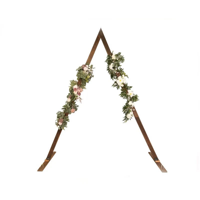 Triangle Wooden Arch for Wedding Ceremony, Wooden Arch Decor Rustic Vintage Boho Arch Decorations for Garden Outdoor Parties