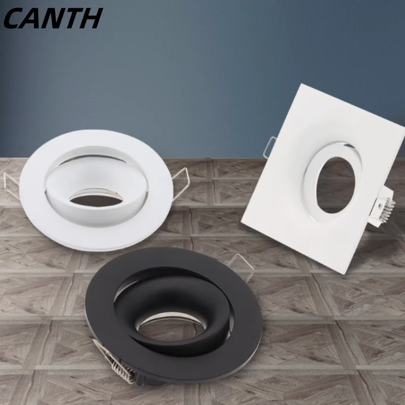 

CANTH Adjustable Angle arc-shaped surface square circular spotlight lamp cup cup cover outer frame base GU10