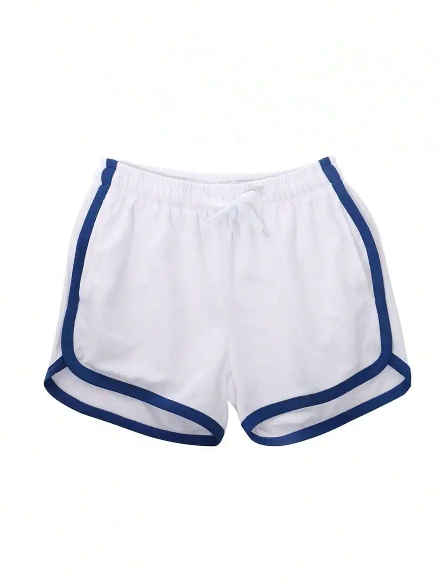 

Mens Mesh Running Shorts 3 Inch Athletic Gym Workout Shorts With Blue Trim