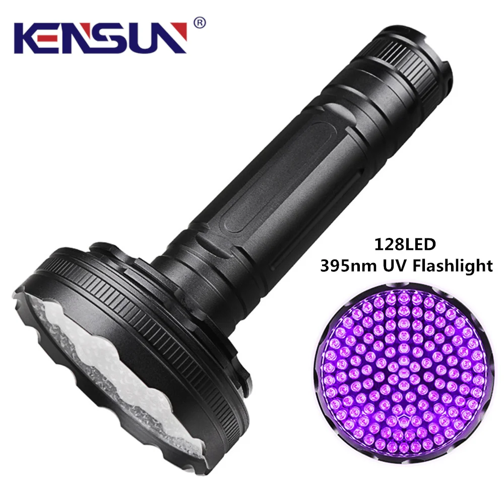 Bright 128LED 395nm UV Flashlight Ultraviolet Banknote Detection Fluorescence UV Torch Cat Moss Pet Urine Detect Purple Light