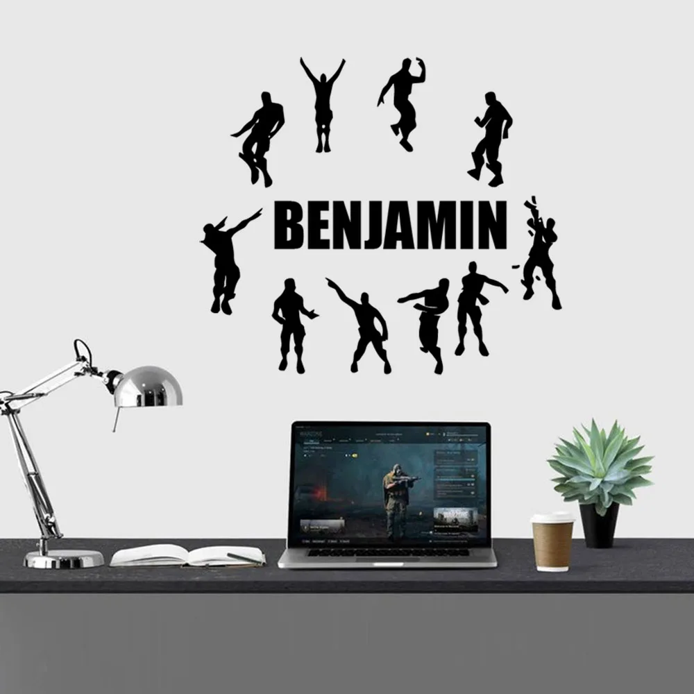 Autocollant mural en vinyle amovible avec texte personnalisé, créatif, dansant, pour salle d'étude, autocollants muraux, papier peint imperméable, 1 pièce