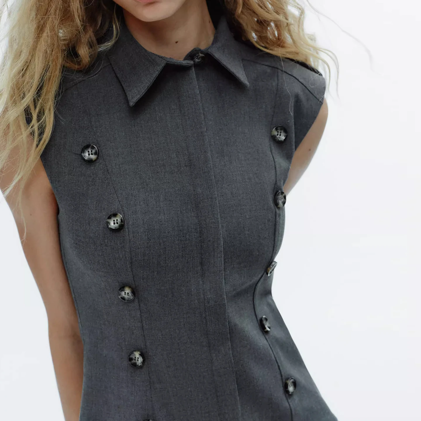 Faionable ort Dr Z feminino 2025 novo sle pad oulder em camadas decoração Dr Sli versátil senhoras Dr