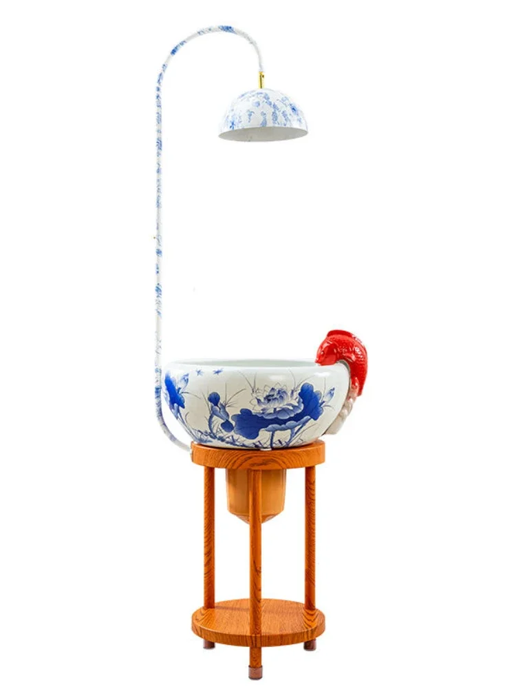 Jingdezhen Ceramic Water Fish Tank Modern Minimalist Goldfish Pot Home Filter Loop Living Room Flowing Water Ornaments