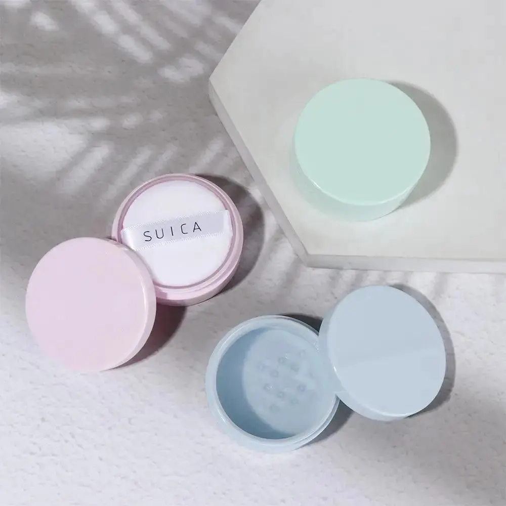 1Pcs White Cap Empty Loose Powder Jars Puff Powder Subpackage with Sifter Cosmetics Container Macaron Mini Dispersion Powder Box