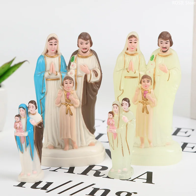 A Statue of A Family of Three Prayer Ornament Catholic Jesus Child Mother Father Decoration Home Decor