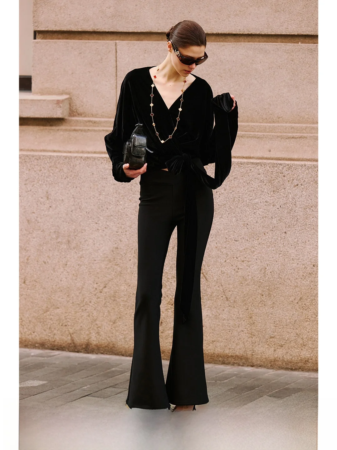 Luna7xi High Elastic Casual Pants Women's Autumn Winter Slimming Commute Versatile Micro Flare Long Trousers Korean Style