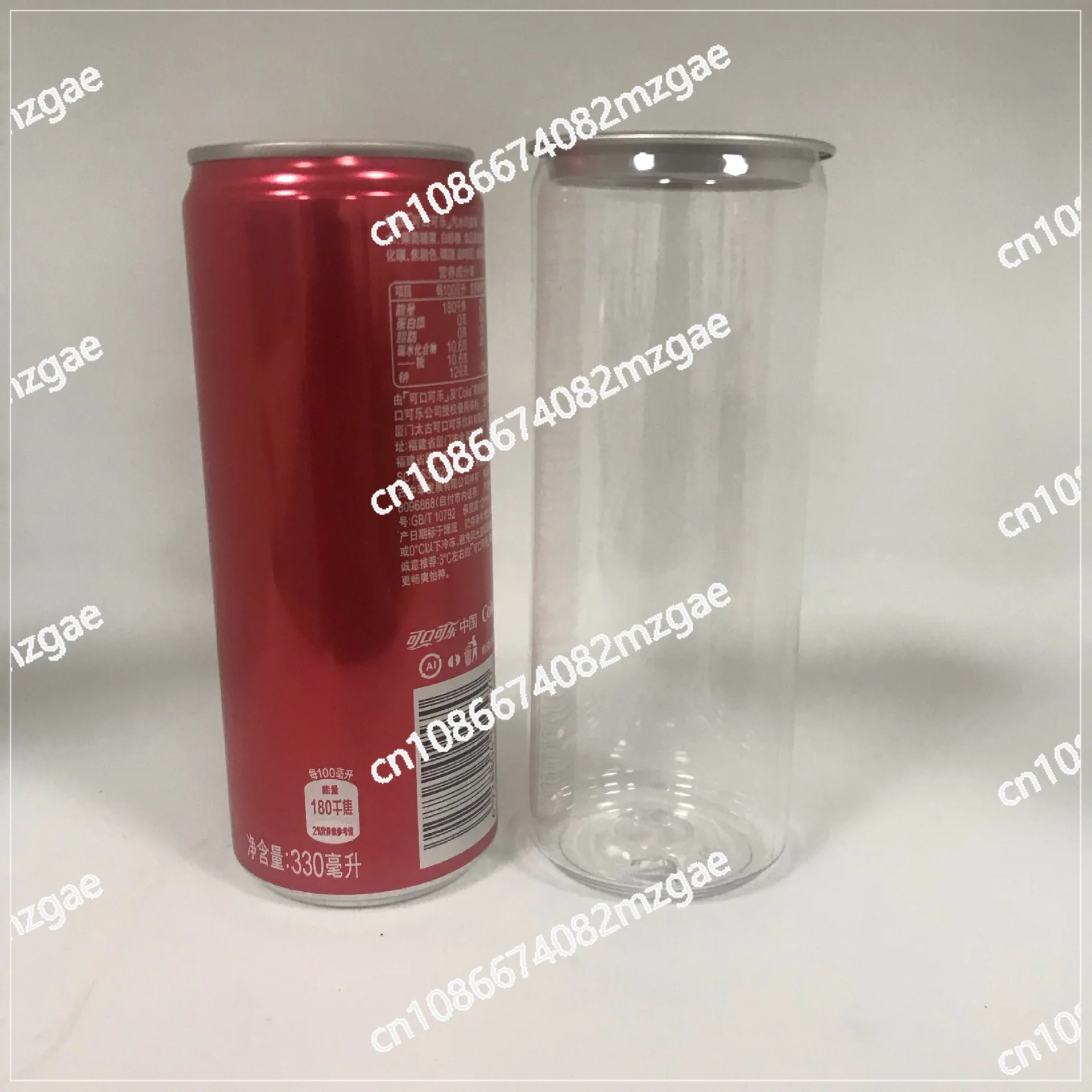 330 Ml  Transparent Slim Plastic Can for Beer  ,11 oz Plastic Easy Open Can / PET -Soda-Can with SOT