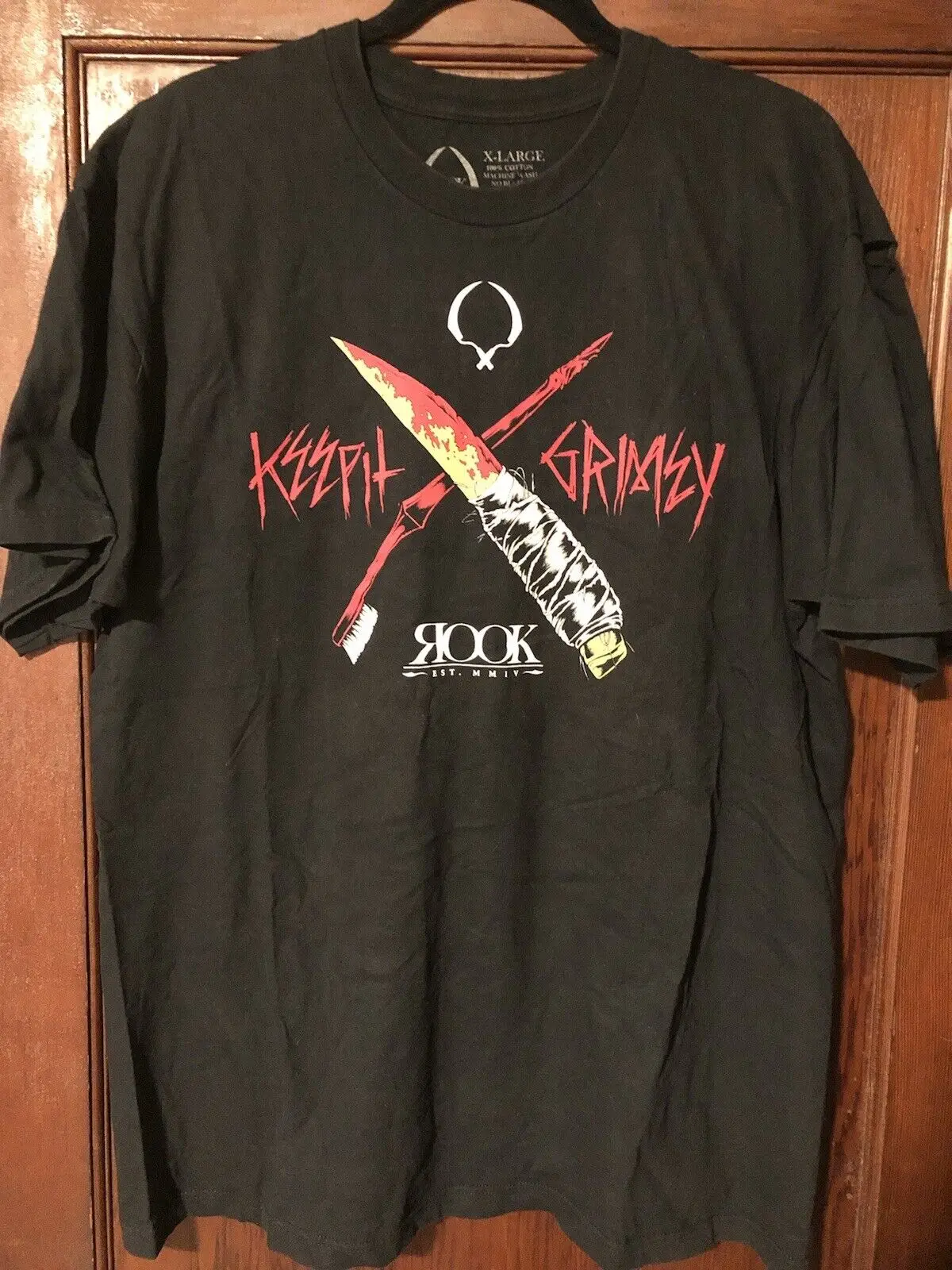 RARE OOP ROOK CLOTHING ÄúKEEP IT GRIMEY Äù PRISON SHIV STREET WEAR MENS XL SHIRT