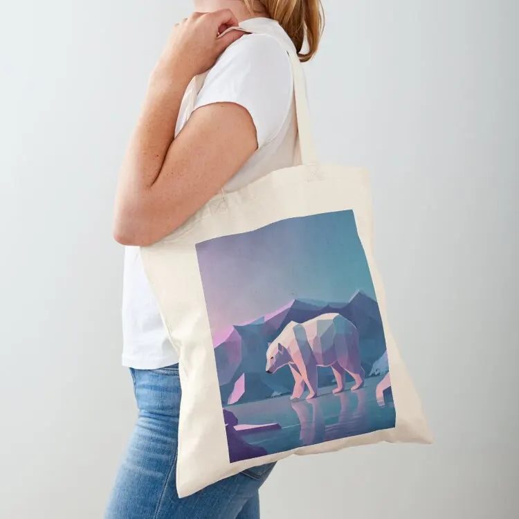 

Polar Bear shape Outline Tote Bag foldable reusable bag shopping trolley bag canvas tote tote