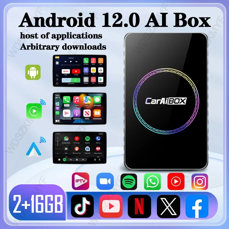 2025 CarPlay Smart Ai Box Android Wireless CarPlay Android Auto Adapter For Netflix For YouTube TikTok car intelligent systems