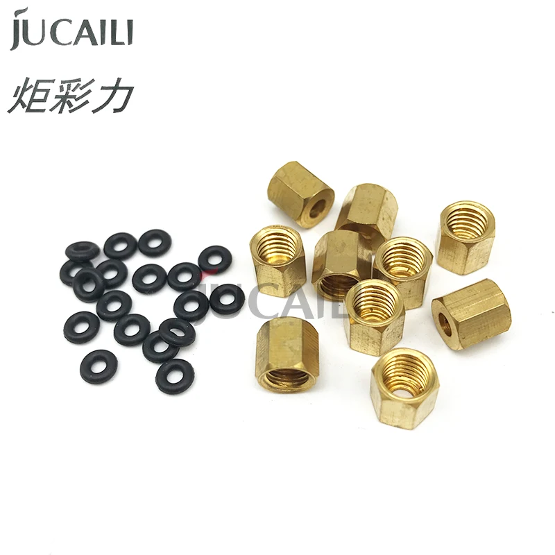 Jucaili 20pcs Screw Copper Screw O ring for Damper DX4 with 4*3mm 3*2mm Ink Tube