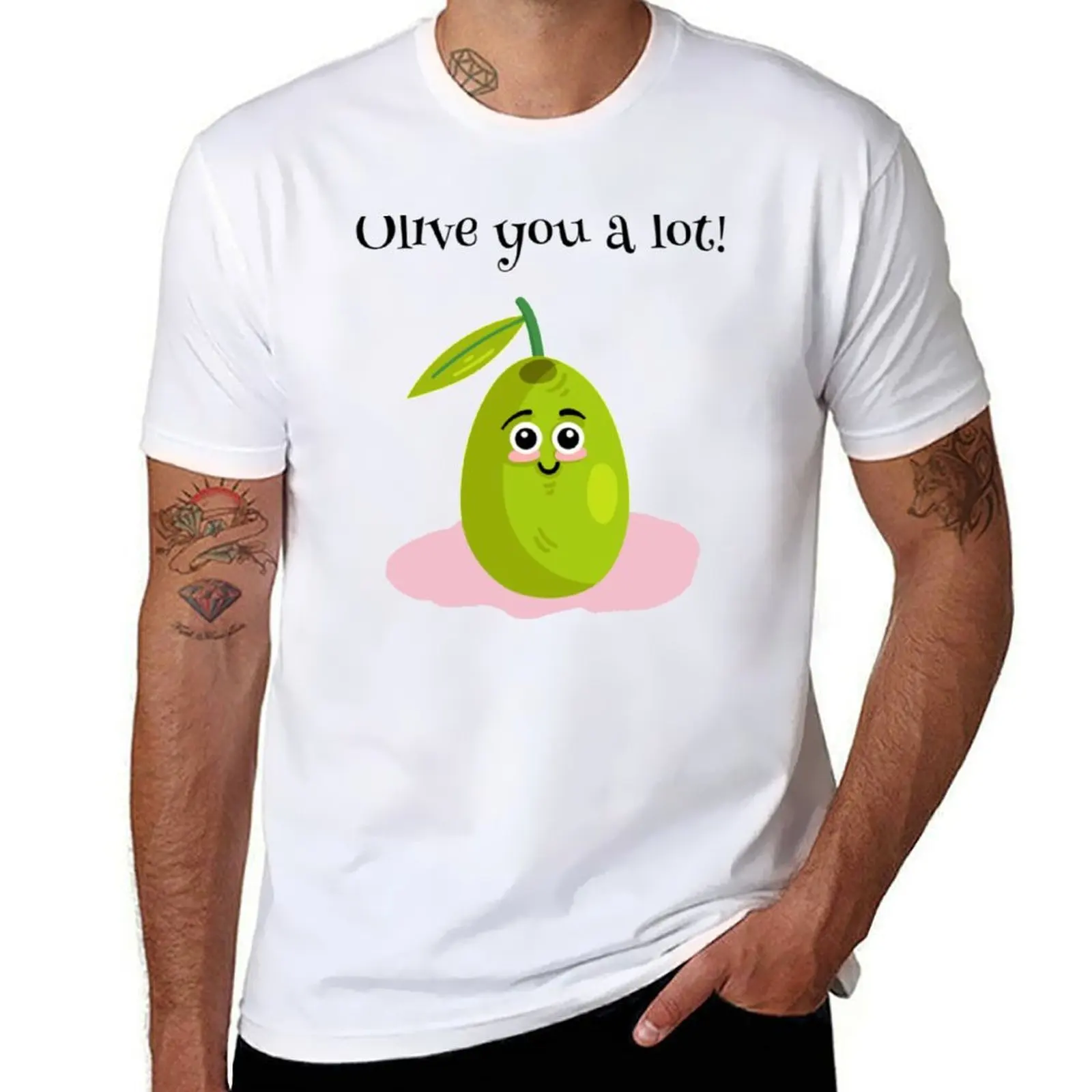 

Olive you a lot T-Shirt t shirts for man cotton soft man t shirt summer T-Shirt