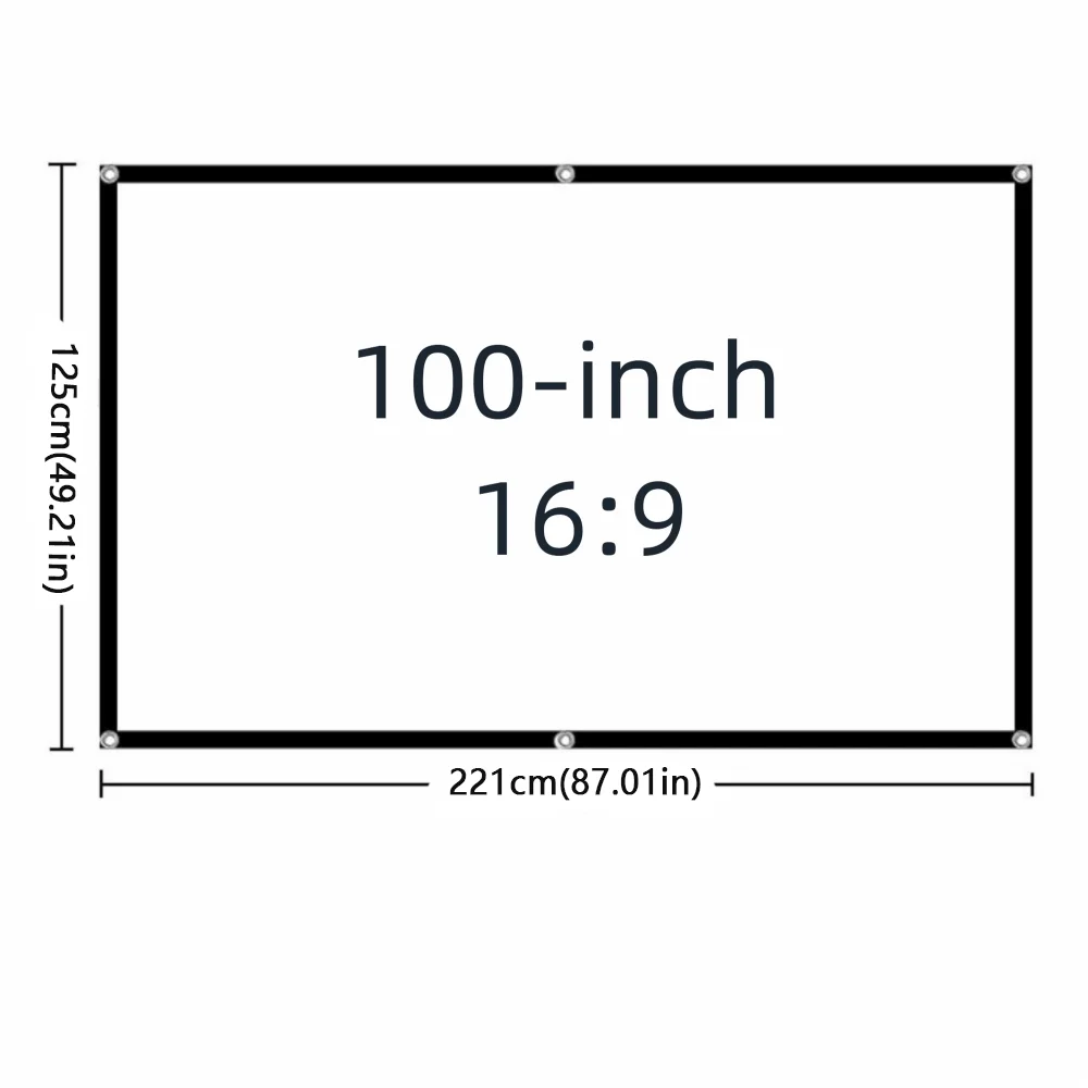 

Polyester Projector Screen 16:9 Video Equipments Foldable Projection Screen 72/84/100inch HD Video Folding Soft Screen Home
