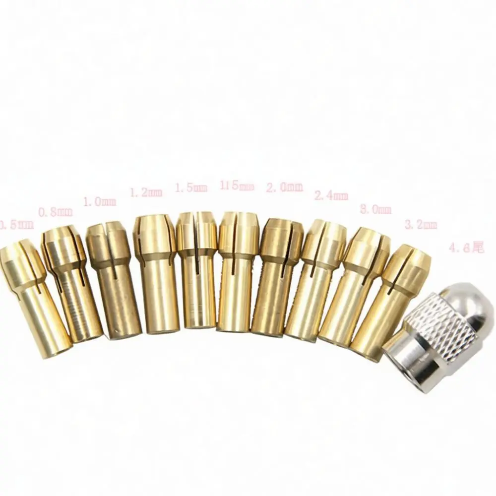 Precision Copper Collet Chuck For Electric Rotary Tool Grinder Accessory Replacement Clamping System Drill Bit Holder Kit