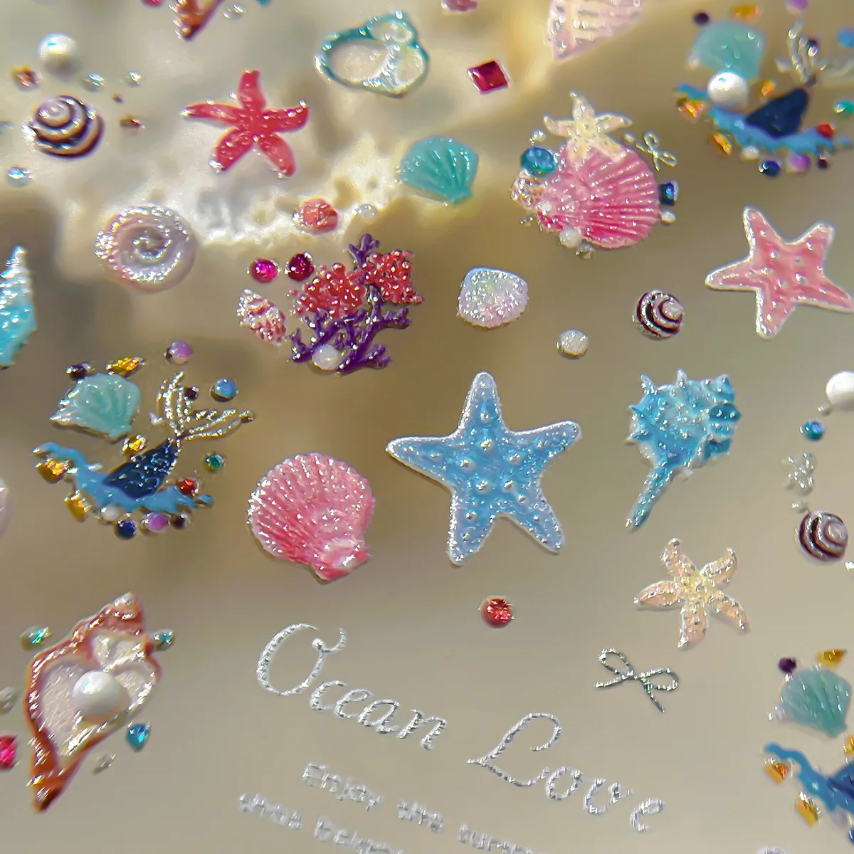 1pcs Summer colorful Ocean Nail Stickers Sea Star Shell Pattern Self Adhesive Nail Art Stickers Nail Decoration accessories DIY