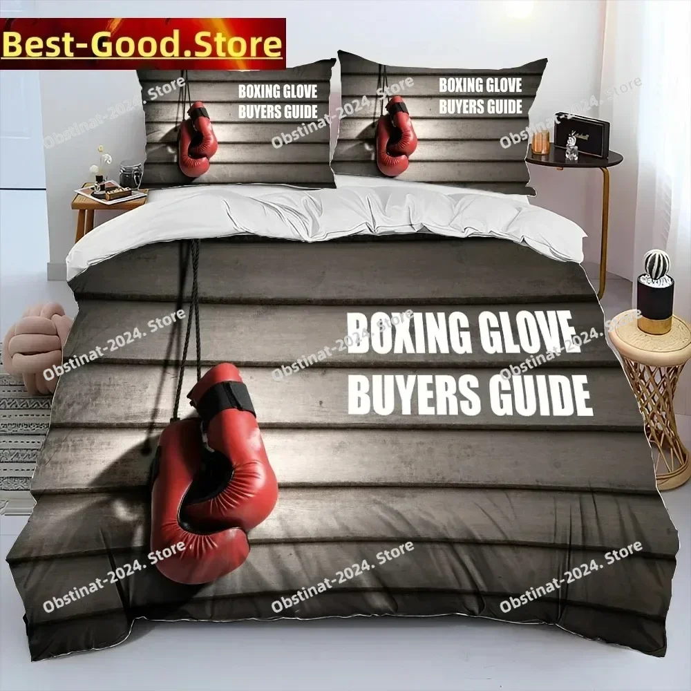 복싱 글러브 복서 파이트 침구 세트 프린트 침구 세트 베개 커버 포함 침대 이불 커버 부드러운 싱글 더블 퀸 슈퍼 킹 사이즈