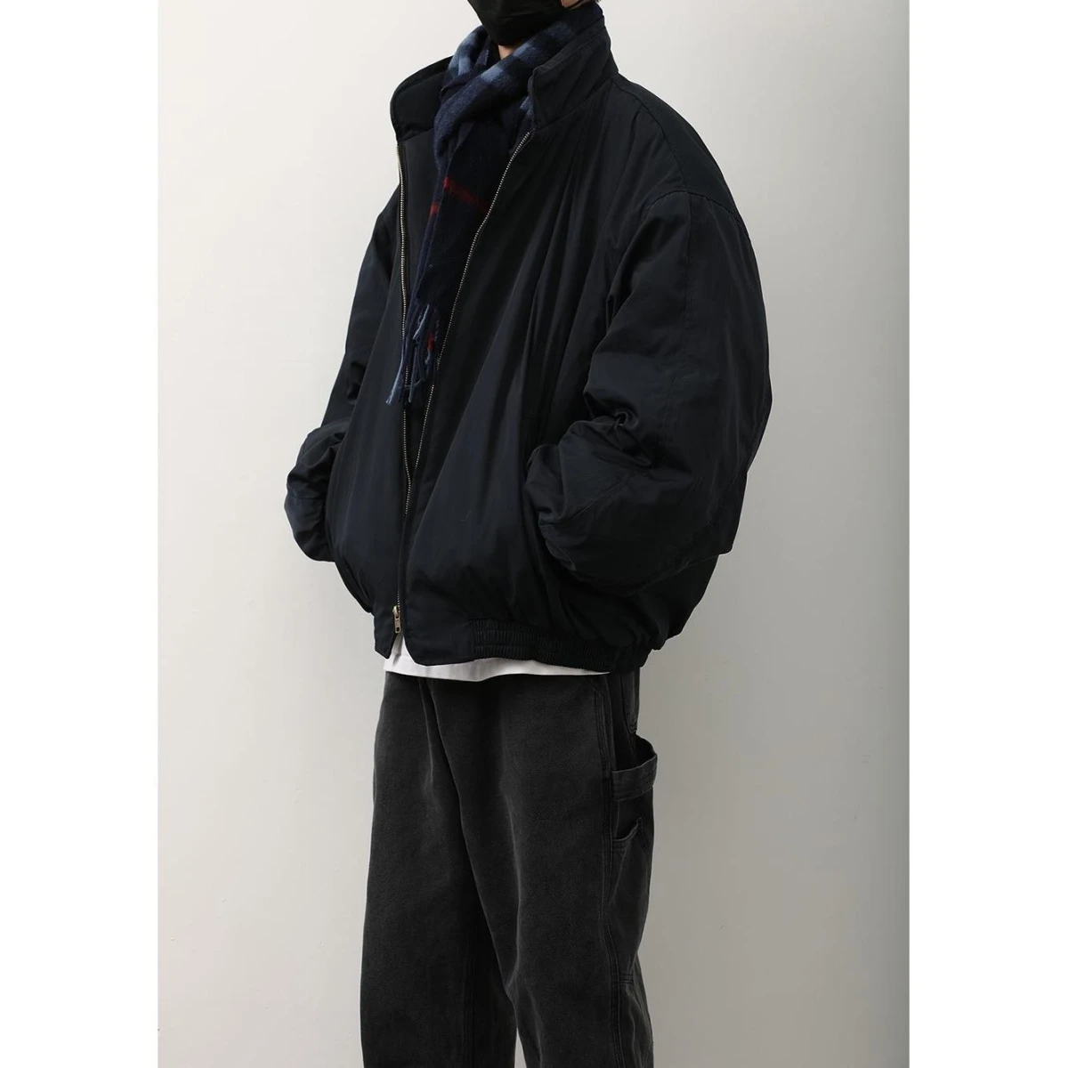 

Зимняя свободная повседневная мужская куртка из хлопка с воротником-стойкой, теплая, из полиэфирного волокна, с длинными рукавами, на молнии