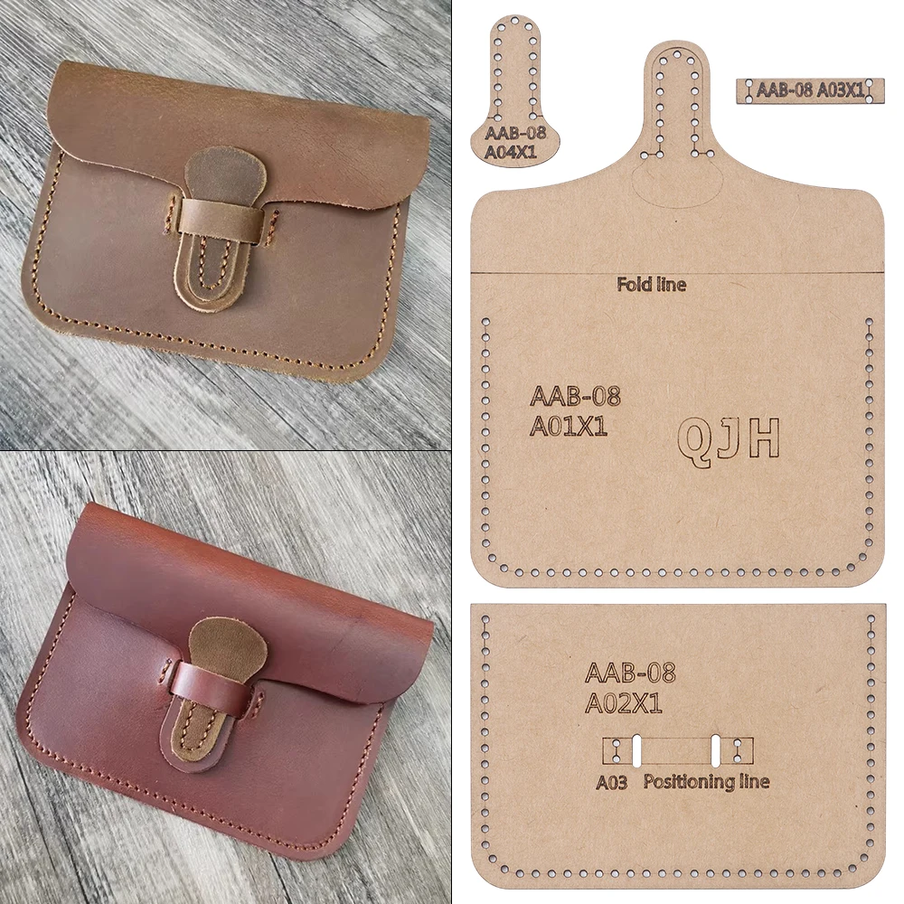 DIY Leather Handicraft Kraft Paper Template, Sewing Pattern Paper, Used for Handmade Leather Wallet/Carry on Card Bag