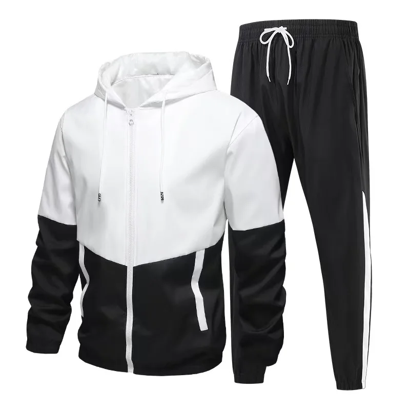 

Autumn new Korean-style men's sportswear set - casual fishing hooded cardigan two-piece set