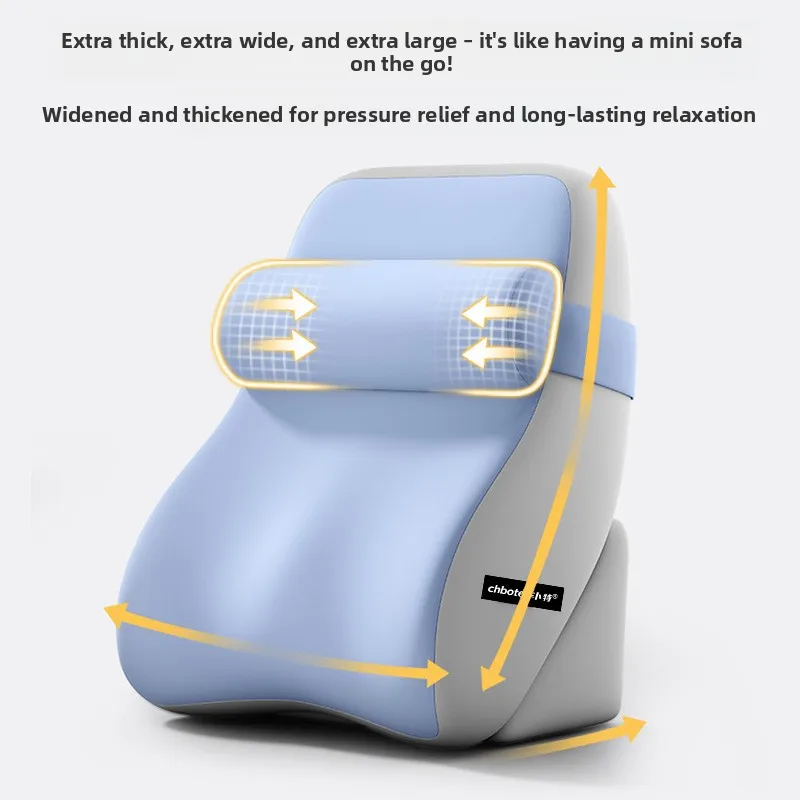 

Reading Pillow for Sitting in Bed Ergonomic Wedge Back Pillow XL Side Pockets Removable Cover Working Nursing Lightweight