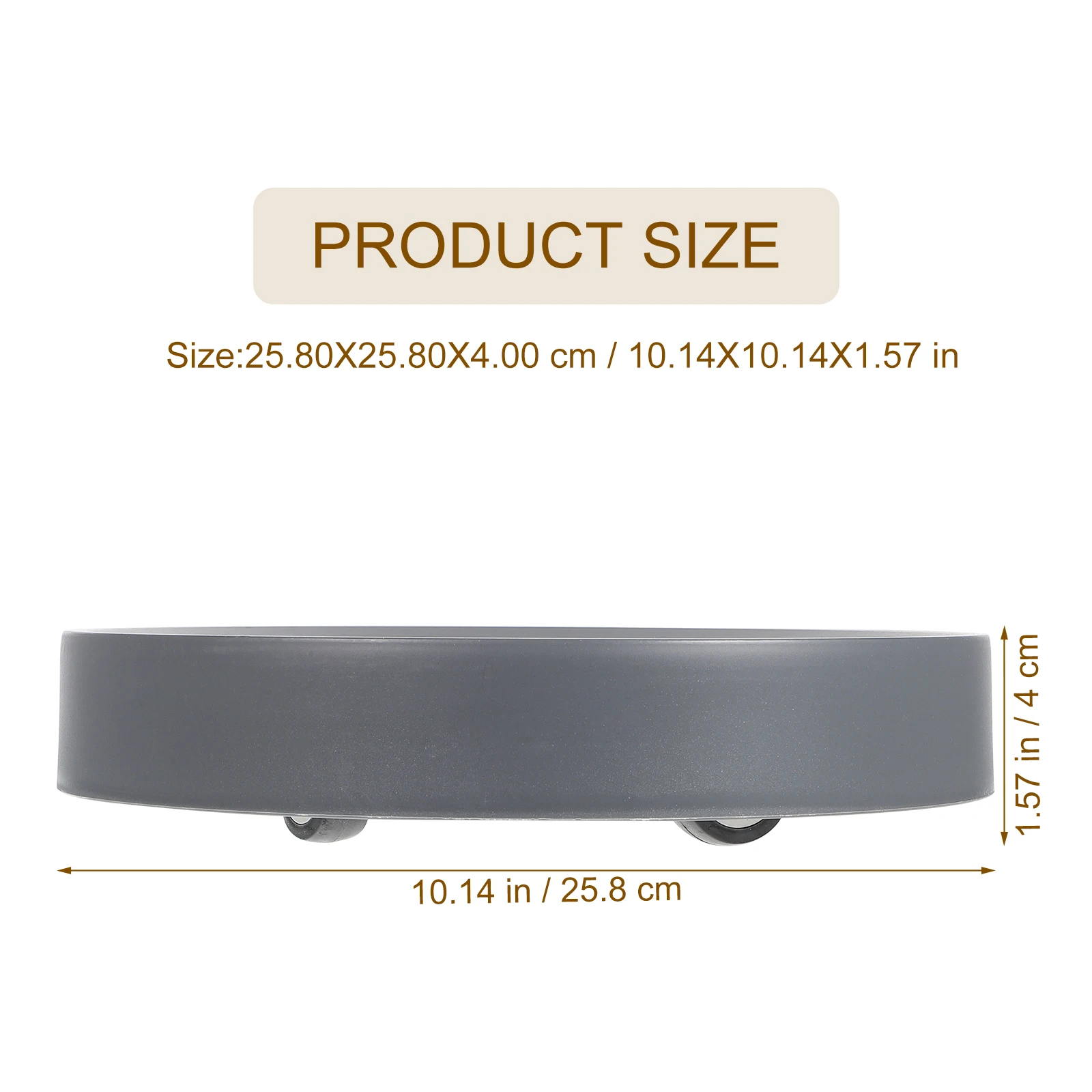 

Plastic Plant Wheels Thickened Grey Black Rolling Stand Pot Trolley Sturdy Strong Universal Garden Flower Pot Trays