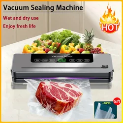 Kitchen Electric Vacuum Sealer Household Vacuum Food Sealer buillt in Cutter Food Vacuum Packaging Machine With 10 Sealer Bags