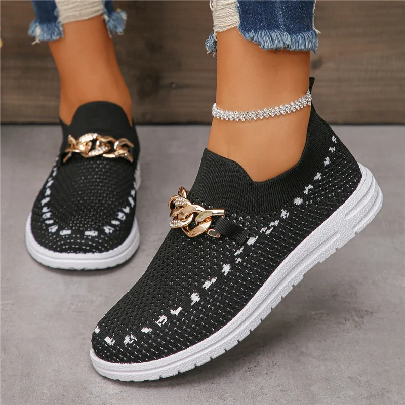 Slipper Slipper Mesh Kette flache Damenschuhe Outdoor Sport Wanders ocken Schuh Mode atmungsaktive Freizeit schuhe plus Größe 2024 neu