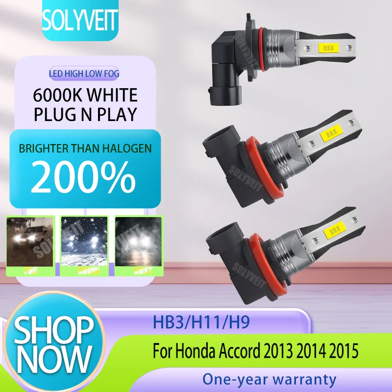 

The Intuitive Upgrade: If It Fits Your Halogen Socket, It Fits Our LED 9005 Main H11 H8 Lo/Fog For Honda Accord 2013 2014 2015