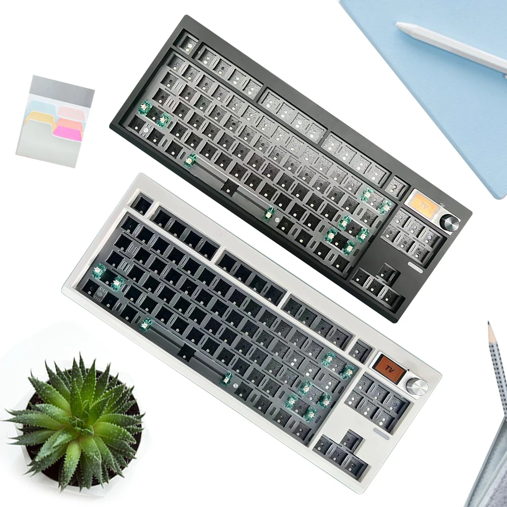 

GMK87 Mechanical Keyboard Kit RGB Backlit Keyboard VIA-programmable Computer Keyboard With Knob&screen for ESports Gaming Office