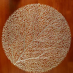 Golden PVC table carpet, ocean isolation coaster pads, table Placemat, modern home decor, Christmas, set of 4 10 Main Sales Tablecloth 4 Chairs - №4