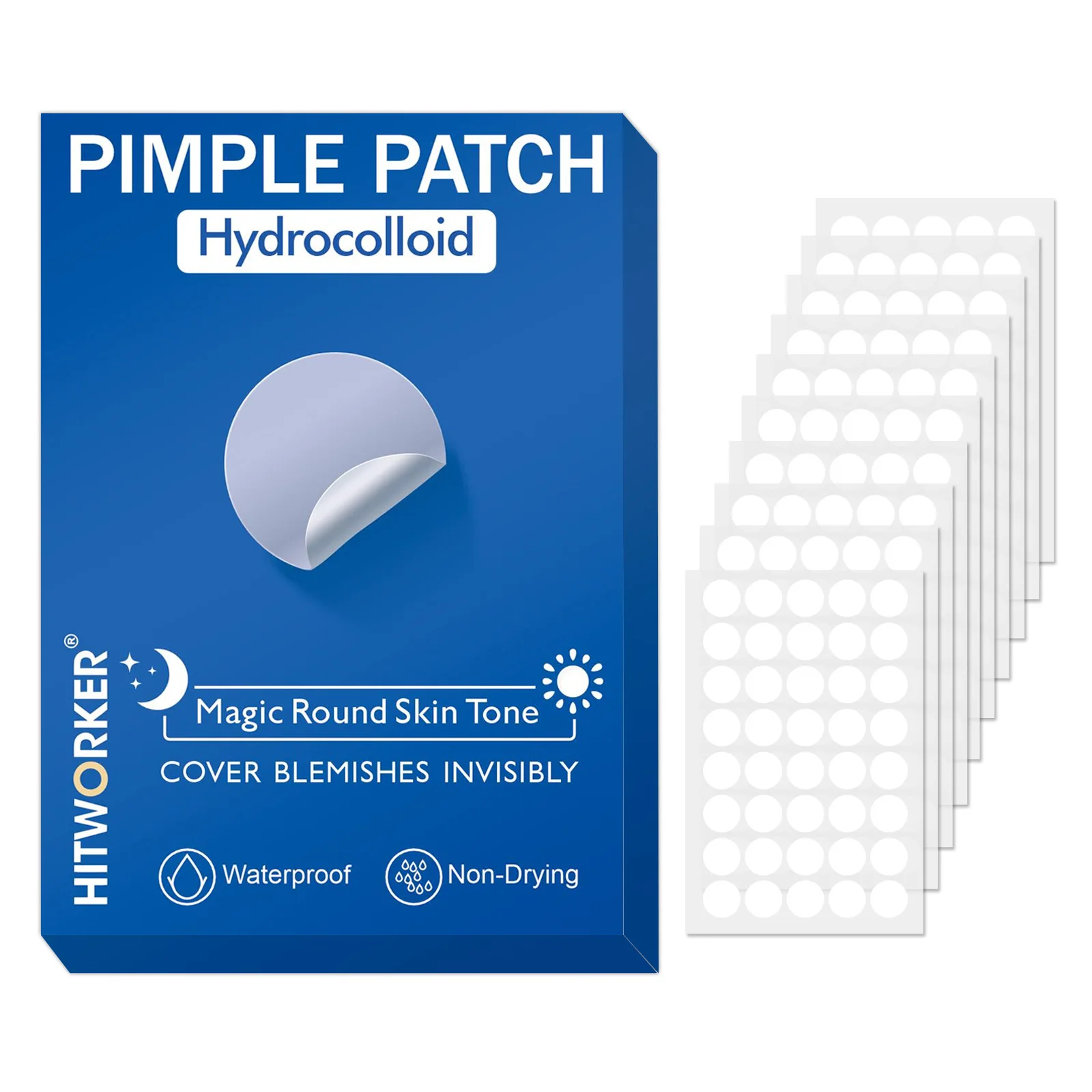 HITWORKER | 400/800 tablets/box of acne patches - aqueous gel round acne patches | effective absorption of acne secretions