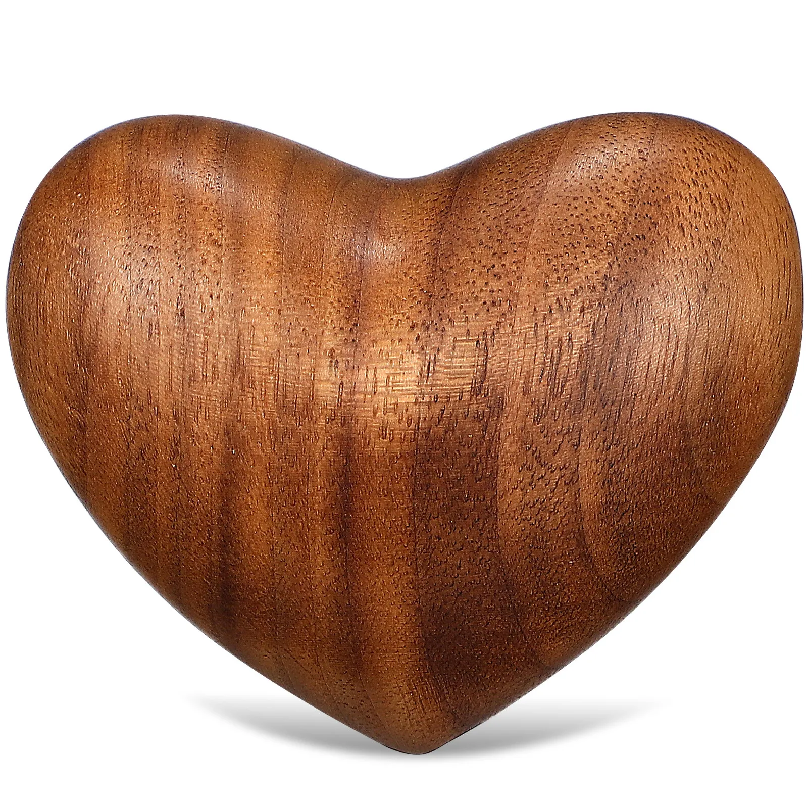 Wooden Love Heart Carved Natural Wood Handheld Comfort Prop for Anxiety Relief Decoration Gift Home Office Desk Ornament Black