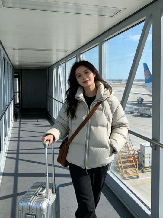 

Очаровательный маленький размер, новинка 2025, корейский Sle Thi, теплая розовая хлопковая куртка, зимняя одежда, овсянка, пальто для женщин